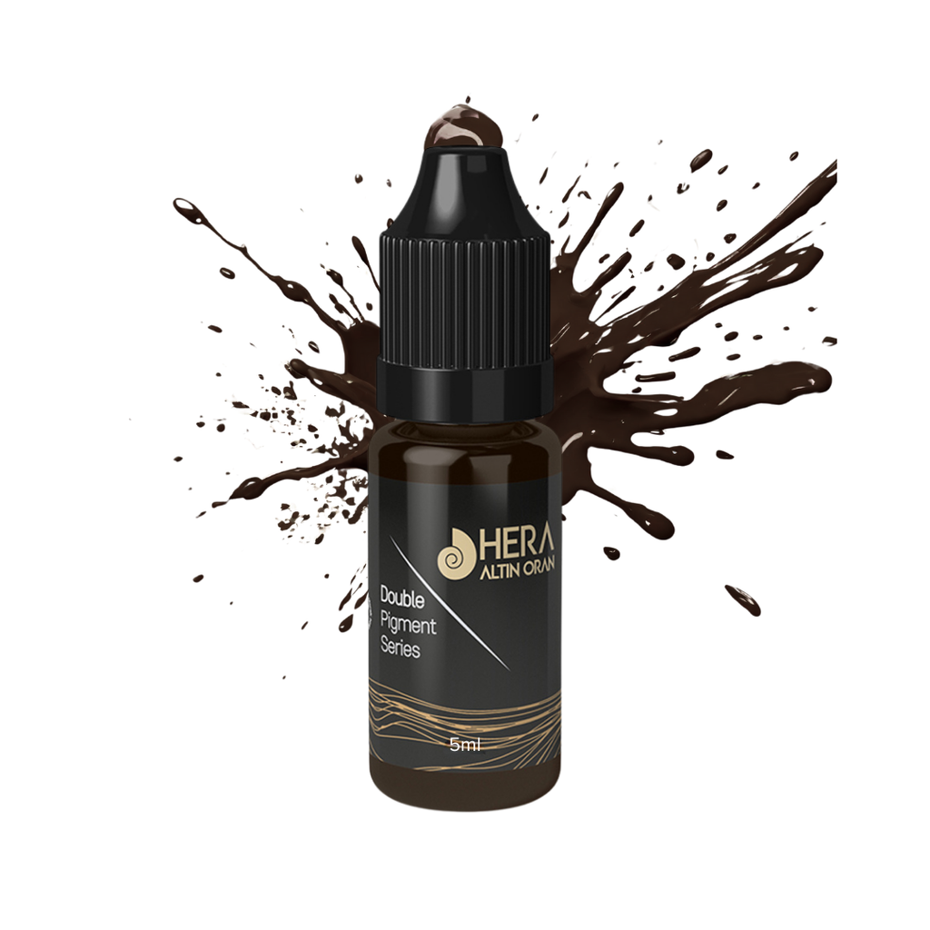 Hera Altın Oran Kalıcı Makyaj ve Microblading Boyası (Turkish Coffee Double ,Siyah Kahve 5ML)