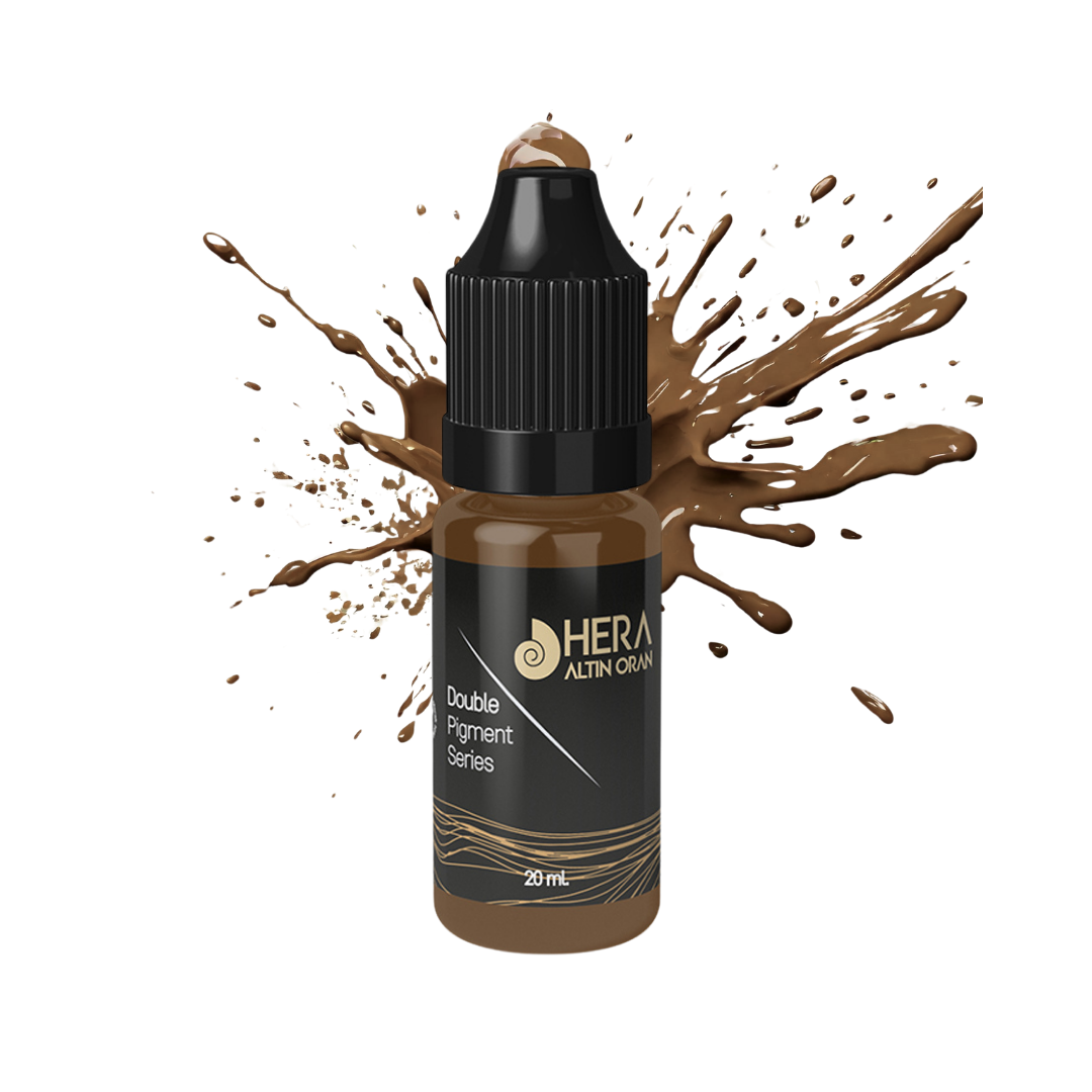 Hera Altın Oran Kalıcı Makyaj ve Microblading Boyası (Mocha Double,Küllü Kahve 20ML)